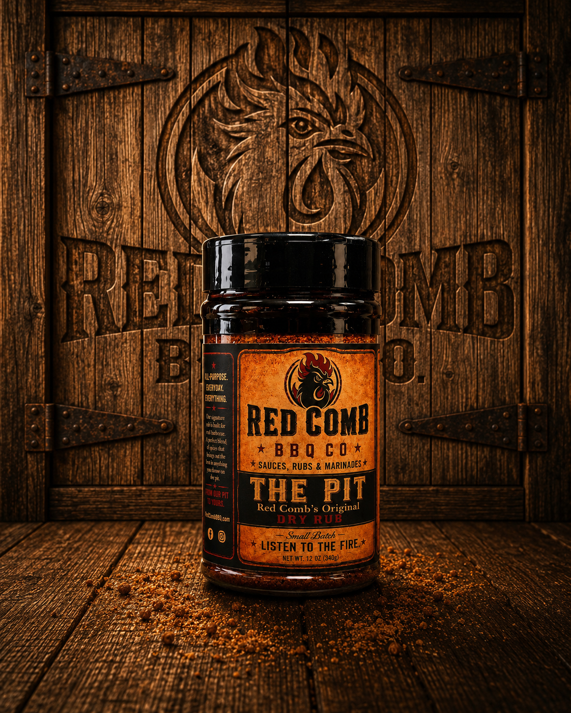 The Pit — Red Comb BBQ Co. All-Purpose Dry Rub, 12 oz jar